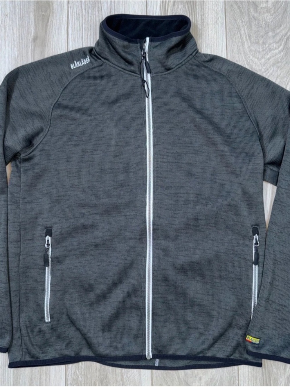Blaklader Workwear Fleece Jacket Mens L Gray Full Zip Work Utility